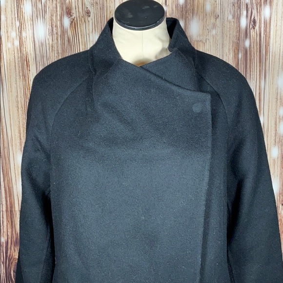 NWT Vince Black Wool Mixed Media Coat Medium - Picture 2 of 9